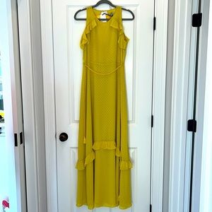 Whistles chartreuse long dress